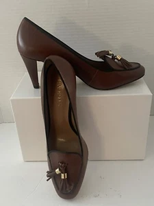 Neue braune Damen-Lederpumps von Talbots mit Quasten Größe 8 1/2 - Bild 1 von 6