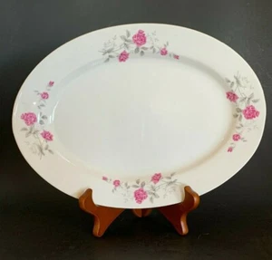 Serving Platter with Roses Gold trim PLATE STAND NOT INCLUDED - Picture 1 of 7