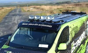 Black Roof Spot Light Bar + Clamps + LEDs For Peugeot Boxer 2014+ Stainless Van - Picture 1 of 7