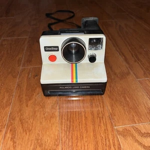 Vintage Polaroid SX-70 OneStep White Rainbow Stripe Land Camera UNTESTED - Picture 1 of 5
