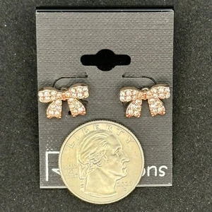 Hergestellt mit Swarovski Kristallen - Ohrringe Roségold Schleife - Bild 1 von 6