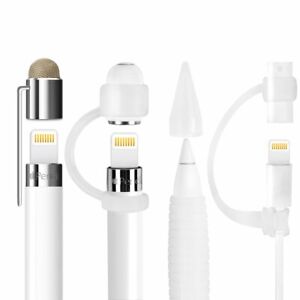 [5-Piece] MEKO Accessories for Apple Pencil Cap Holder/Nib Cover/Lightning Cable