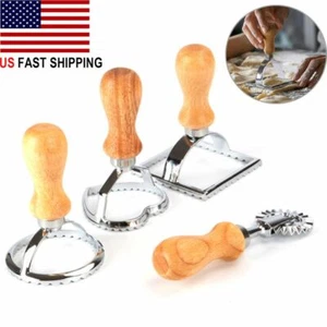 4types Pastry Crimper Ravioli Pasta Edger Sealer Cutter Wheel Turnover Pie Maker - Picture 1 of 14