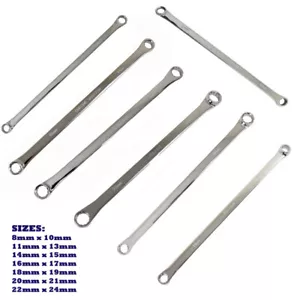 Extra langer Ringschlüssel Flach Luftfahrt Doppelend Box Schraubenschlüssel 8 mm bis 24 mm - Bild 1 von 9