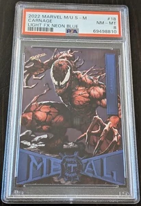 2022 MARVEL METAL CARNAGE #18 NEON BLUE FX PSA 8 - Picture 1 of 1