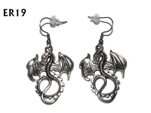 steampunk earrings dragon game of thrones hypoallergenic stainless steel #ER19