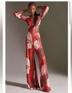 Hutch For Anthropologie Cutout Jumpsuit Tie Front NWT - Picture 1 of 8