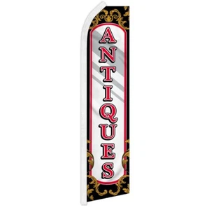 Antiques (Mirror) Swooper Feather Flutter Advertising Flag Thrift Store - Picture 1 of 2