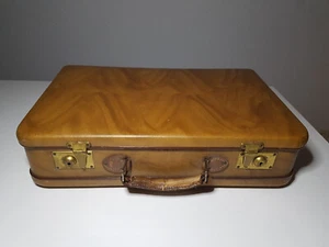 Alter Leder Koffer D.R. Patent ca 1910 Schlüssel Reisekoffer Tasche Reisetasche - Bild 1 von 7