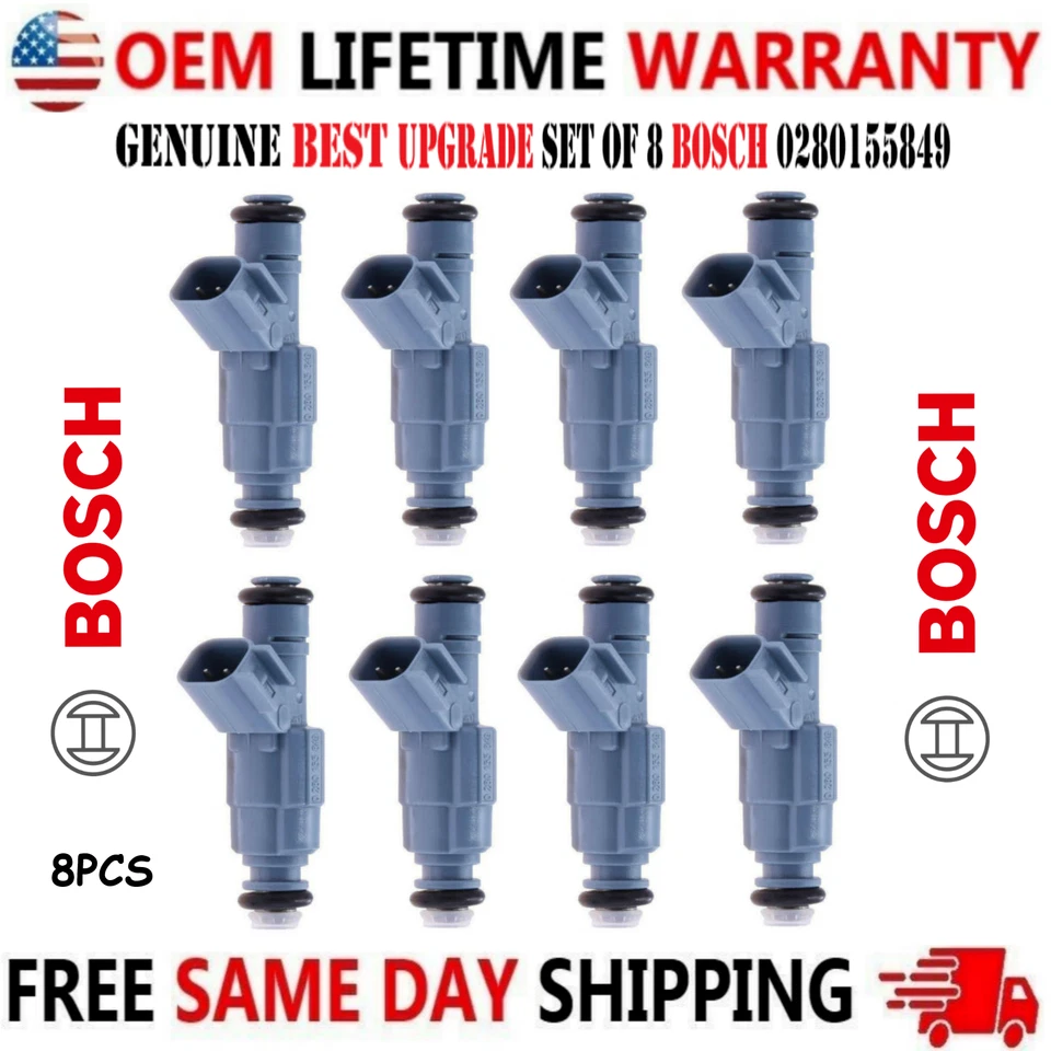 Fuel Injectors for 2001-2007 Jeep Grand Cherokee Best Upgrade OEM BOSCH 8 pieces - Image 1 of 4