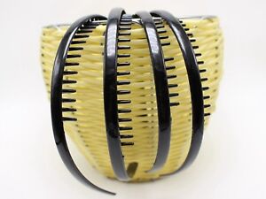 8 Black Plastic Smooth Hair Band Comb Headband 8mm with Teeth Hair Accessories