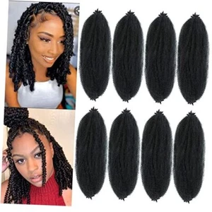 12 Inch Springy Afro Twist Hair 8 Packs 12 Inch (Pack of 8) 1B# Marley Twist - Picture 1 of 7