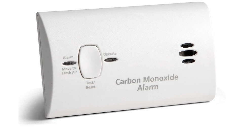 KIDDE CO Gas Detector Carbon Monoxide Warn Battery Powered Alarm LED Test Reset Button