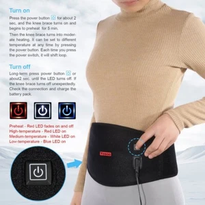 Heating Waist Belt Brace For Pain Relief Lower Back Therapy Lumbar Black V8 - Picture 1 of 8