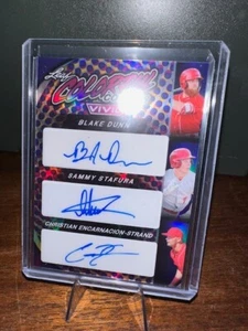 2023 Leaf Vivid Stafura Dunn Encarnacion-Strand Triple Auto # /7 - Picture 1 of 2