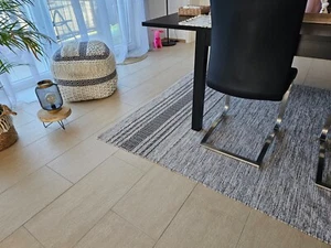 ♥ Blogger Kibek Teppich Wohnzimmerteppich schwarz grau Raute Ethno Boho 170x240♥ - Bild 1 von 4