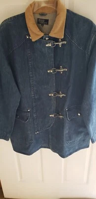 RARO POLO RALPH LAUREN ABRIGO BOMBERO AZUL DENIM AÑOS 80 TALLA GRANDE COMO NUEVO Foto 1 de 4
