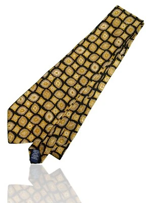 Corbata de seda Gap de colección, 57" X 3,5", beige/mostaza/negro geométrico. SB-11 Foto 1 de 4