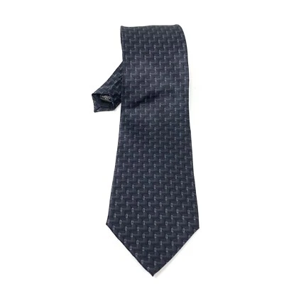 Gravata masculina designer Gianfranco Ruffini 100% seda cinza estampada Itália - Imagem 1 de 4