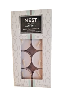 NEST NEW YORK WHITE TEA & ROSEMARY TEALIGHT REFILLS SET OF 16 CANDLES ALFRESCO - Picture 1 of 9