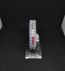 Offerta !! Bracciale Paracord Fishtail Grigio Italia Tricolore 18 cm Tg S - Foto 1 di 3