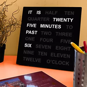 Reloj de Escritorio LED Word - Adaptador de CA -11" X 11" X 1.1" - Enchufe Doble Voltaje EE. UU. - Regalo - Imagen 1 de 9