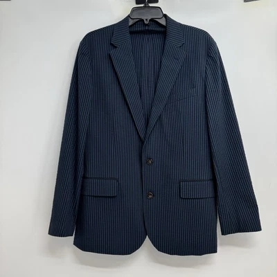 J. Crew Ludlow Slim Fit Unstructured Suit Jacket Men’s 40R Navy Seersucker - Image 1 of 4
