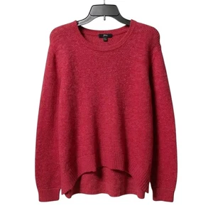 J Crew Burgundy Alpaca Wool Blend Crew Neck Oversized Sweater Women's Size XL - Picture 1 of 7