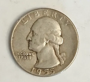 1955 Washington profile 90% silver sterling coin quarter - Picture 1 of 2