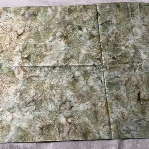 Batikstoff 2 Yards grün braun hellbraun Quilten Qualitätsstoff 72” x 44” - Bild 1 von 4