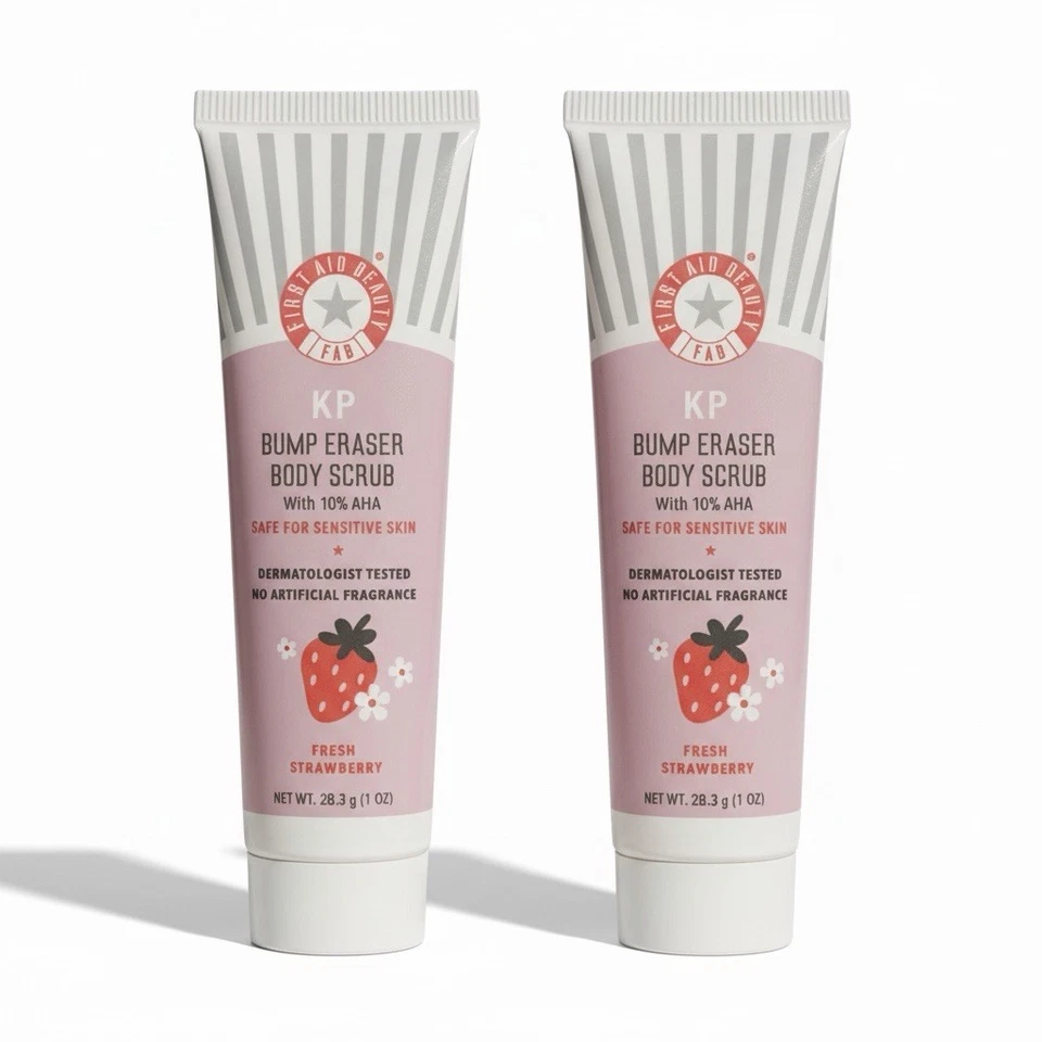 2 X первой помощи красоты KP бампер ластик тела скраб свежая клубника 1 унция новый $20 Рекомендуемая розничная цена производителя - Изображение 1 из 1