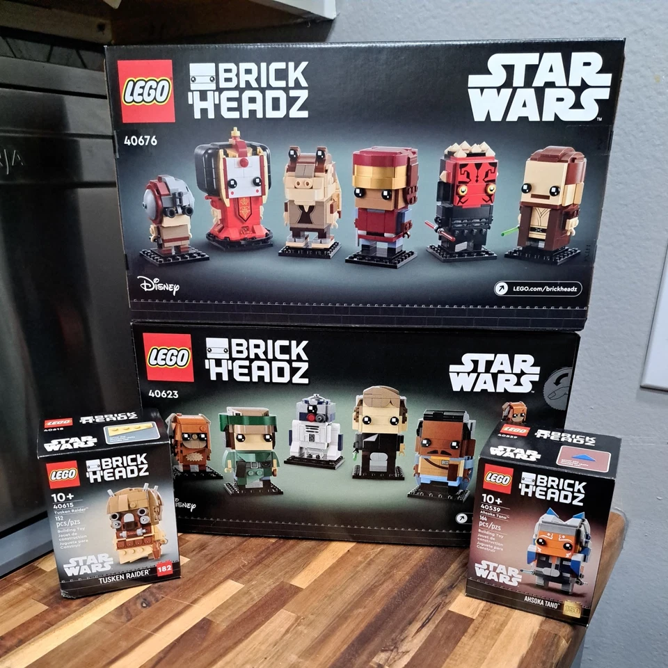 Лот товаров LEGO Star Wars Brickheadz: 40539, 40615, 40623, 40676. Совершенно новый. - Изображение 1 из 1