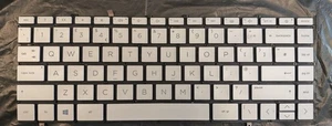 Genuine HP Pavilion HP X360 14-dw0521sa UK Keyboard Backlit Silver - Zdjęcie 1 z 4