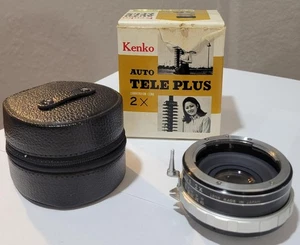 Vintage Kenko Auto Teleplus 2X Teleconverter Nikon F Pre-AI Japan w/ Case Box - Picture 1 of 21