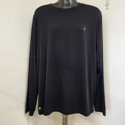 FILA Sport Shirt Men's Size XXL Black Long Sleeve Crew Neck Pullover Athletic .. - Image 1 of 4