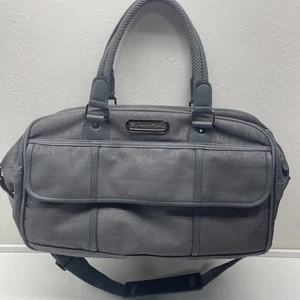 Vintage American Tourister Carry On Shoulder Bag Blue/Gray Canvas Luggage16”X10” - Picture 1 of 24