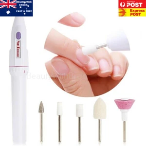 Nail Art Drill Tips Manicure Set Kit File Grinder Polisher Battery Beauty Tool - Picture 1 of 9
