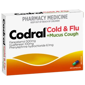 Codral Cold & Flu + Mucus Cough 48 Capsules - Picture 1 of 2