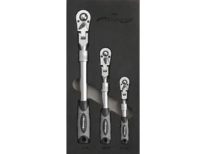 Extendable Lockable Flexi Head Ratchet Set 1/4" 3/8" 1/2" 72 Tooth Teeth Swivel7 - Picture 1 of 4