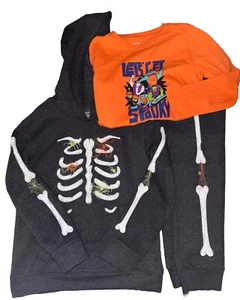 Cat & Jack Cotton Blend Kids Unisex Sweatsuit & LS Tee Halloween Outfit Med (8) - Picture 1 of 17