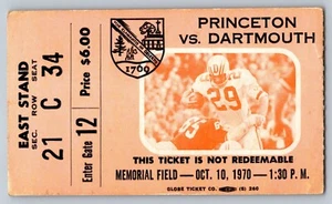 Vintage Princeton Vs. Dartmouth 10.10.1970 Football Ticket Stub - Bild 1 von 2