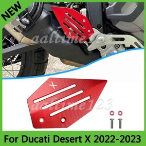 For Ducati Desert X 2022 2023 Rear Brake Master Cylinder Protector Aluminum Red - Foto 1 di 6