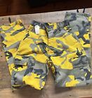 Unique Yellow And Green Camouflage High Waisted Army Pants Adjustable  - Size XS