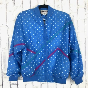 Vtg 90’s Aviat Sportif France Sz S Small Polka Dot Oversize Bomber Jacket Retro - Picture 1 of 3