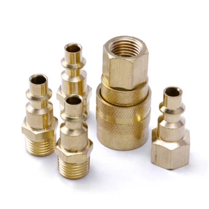 5PC BRASS QUICK COUPLER CONNECTOR SET AIR HOSE LINE COMPRESSOR CONNECTION NEW - Picture 1 of 1