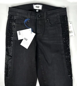 Pantalones de mezclilla ultra ajustados Verdugo Dart talla 32 PAIGE $259 - negros nuevos con etiquetas - Imagen 1 de 13