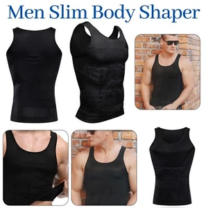 Chaleco modelador de cuerpo para hombre adelgazante abdomen compresión ropa moldeadora camiseta interior S-XXL - Imagen 1 de 15
