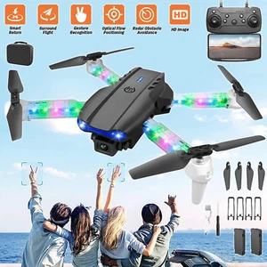 4K Mini Drohne Dual Kamera LED Selfie Drohne RC Quadrocopter WiFi Faltbar Drohne - Bild 1 von 12