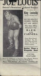 August 1935 Joe Louis vs King Levinsky 6x12 Handbill - Comiskey Park Chicago - Foto 1 di 1
