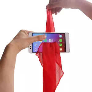 13.7 Inch RED MAGIC SILK Scarf Handkerchief Magicians Trick Prop Clown - Picture 1 of 6